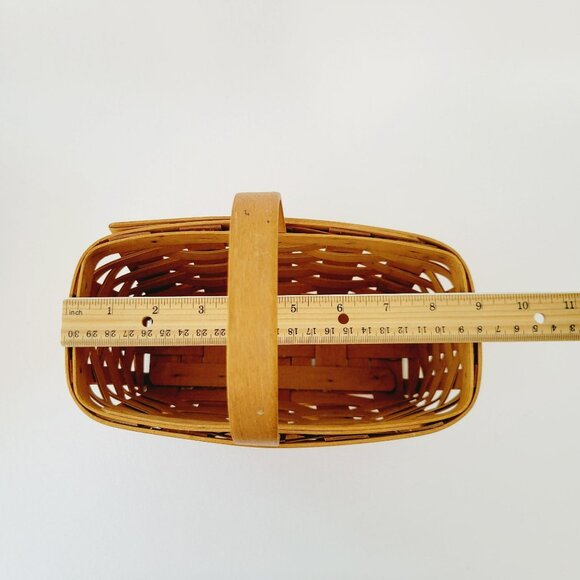 Vintage Longaberger Handled Small Basket c.2000 USA Made, Farmhouse Decor - Picture 9 of 10